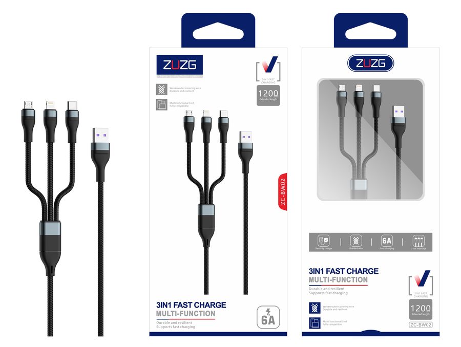 BW02 Fast Charging Charging & Data Cable with Braided