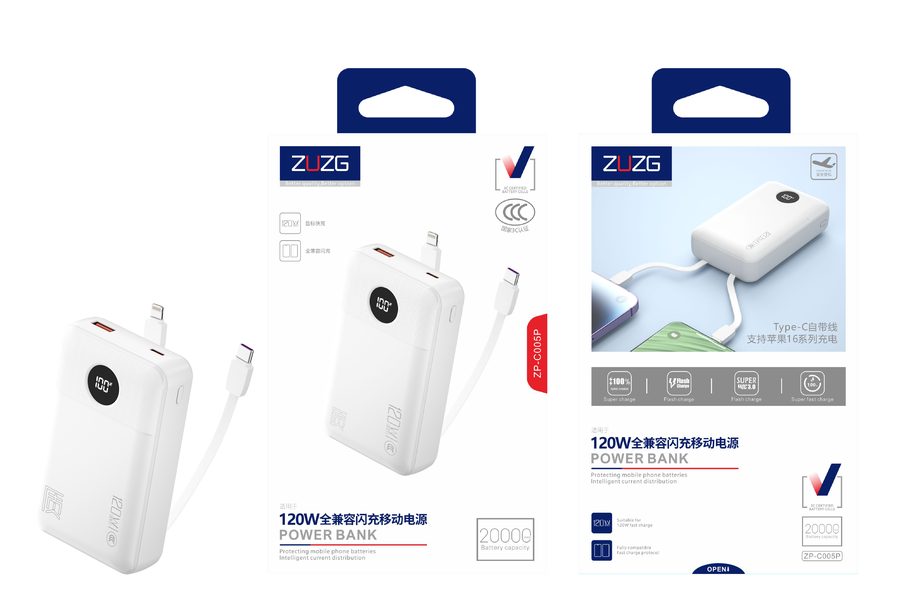 C005P 20000 mAh Digital Display Power Bank with Built-in