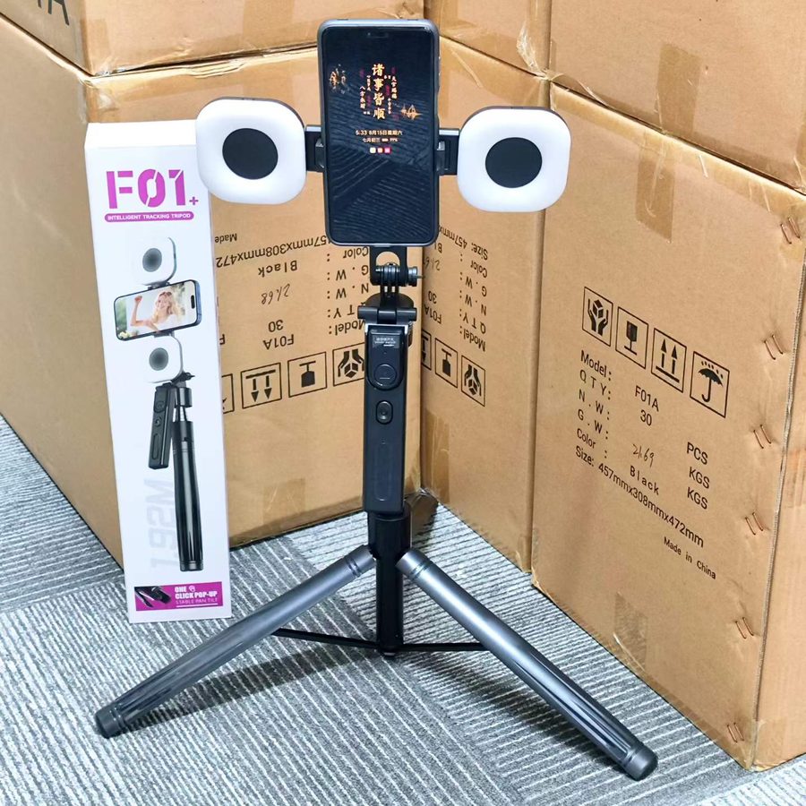 F01A Tripod Selfie Stick with AI Face Tracking view 2