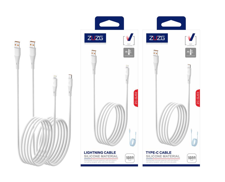 GJ02-I/PHONE Fast Charging Charging & Data Cable with Silicone, Freeze-Proof
