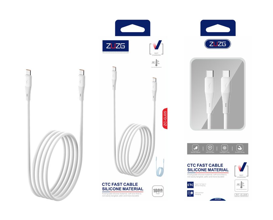 GJ05 Fast Charging Charging & Data Cable with Silicone, Freeze-Proof
