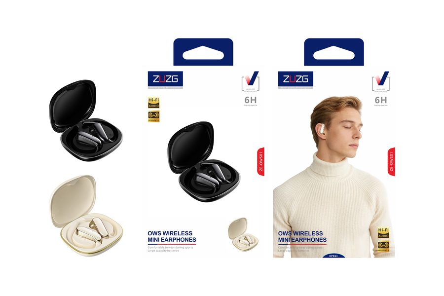 OWS01 Open-Ear Wireless Audio with Bluetooth, Cable, Earphone