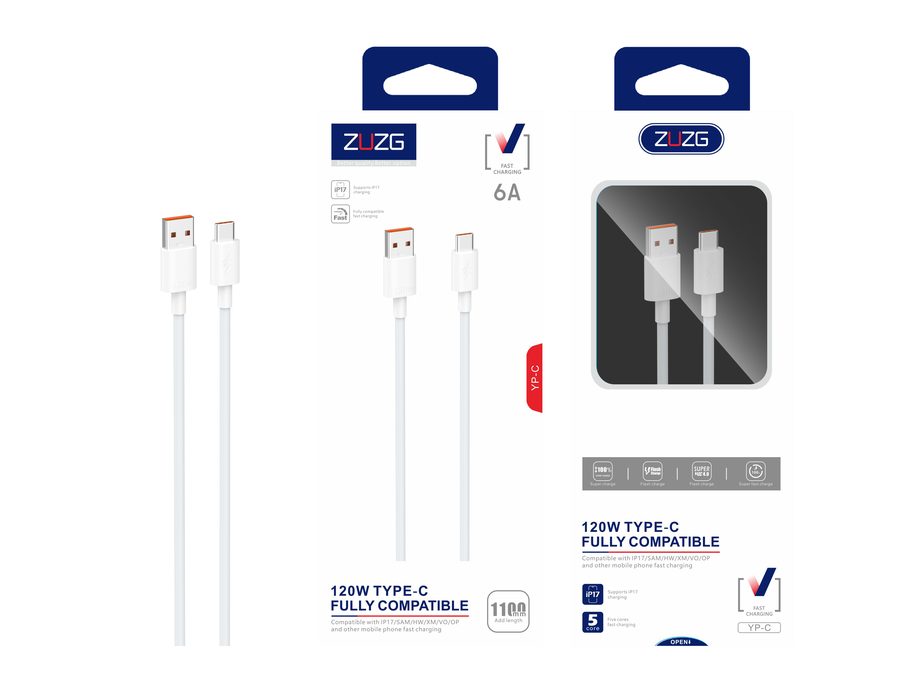 YP-C-120W-1- Fast Charging Charging & Data Cable with Universal Compatibility