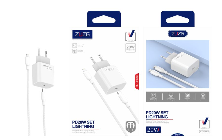 ZC-203EU 20W Travel Charger with Head Only