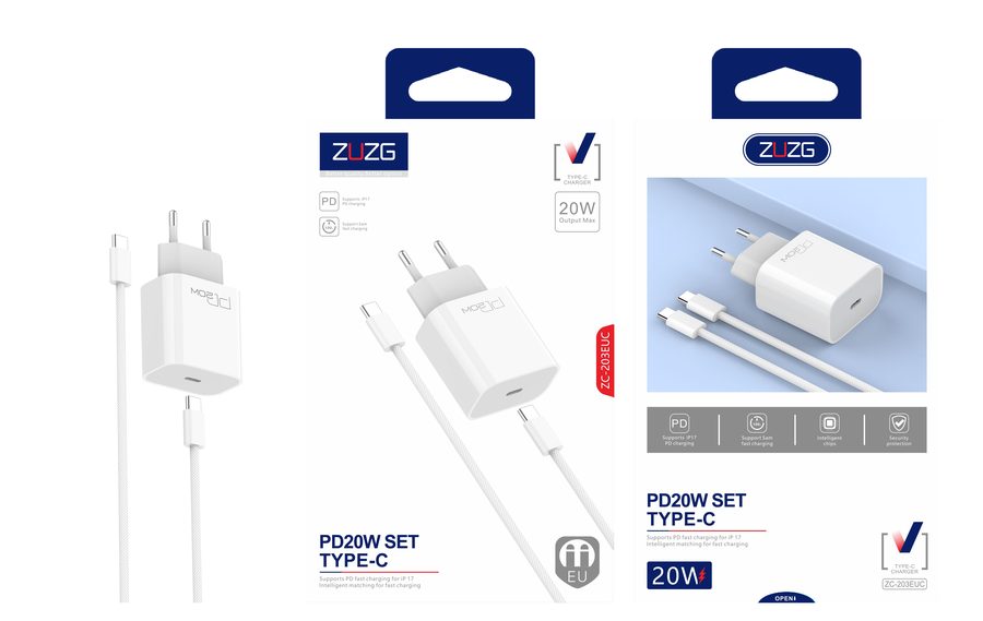 ZC-203EUI 20W Travel Charger with Set
