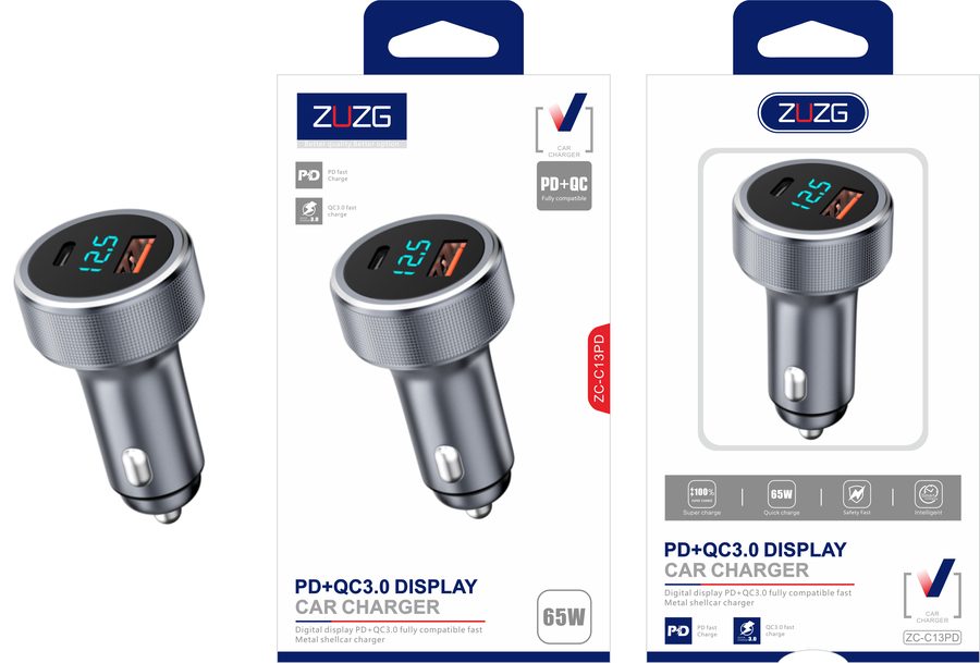 ZC-C13PD Car Charger with Universal Compatibility, Car Charging