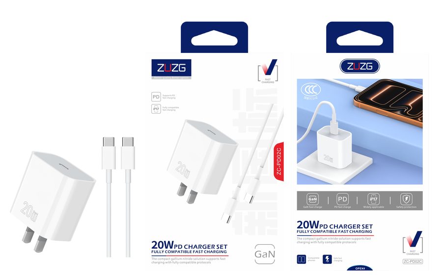 ZC-PD02C Wall Charger with Cable, Set view 2