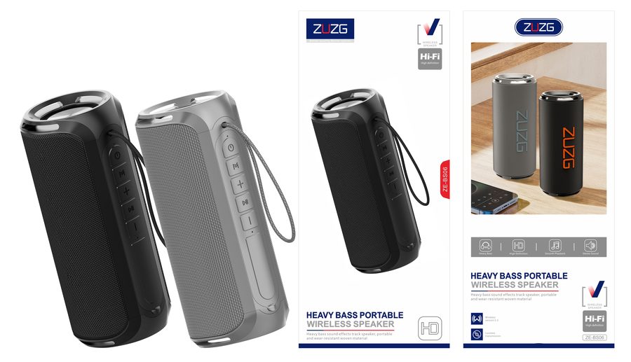 ZE-BS06 Wireless Audio with Bluetooth, Deep Bass, Speaker