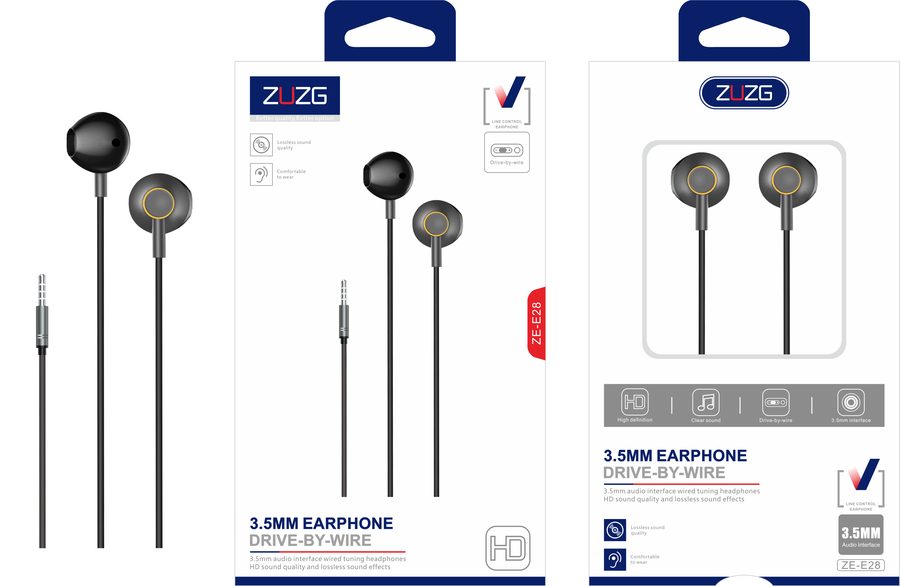 ZE-E28 All-Metal Wired Earphone & Audio Adapter