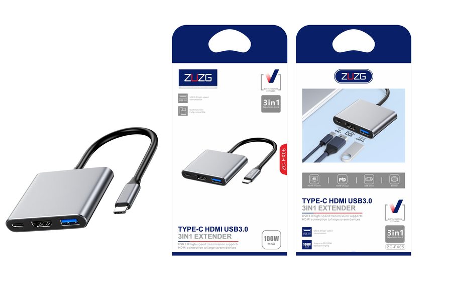 ZE-FX05 USB-C Hub & Adapter with Multiport Hub