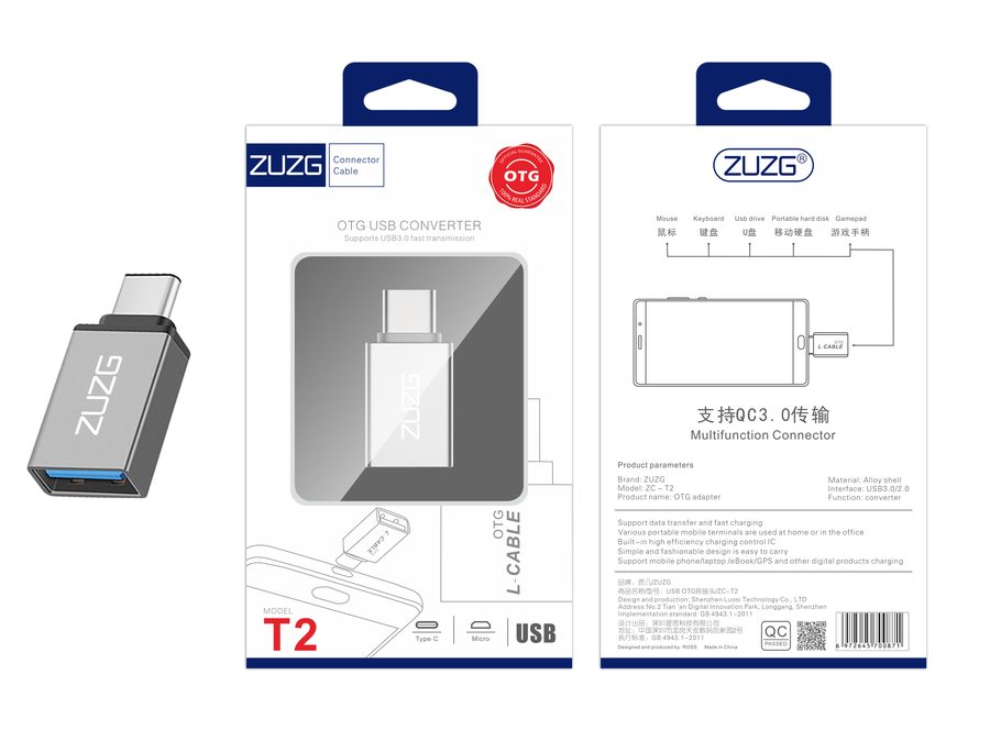 ZE-T2 USB-C Hub & Adapter with OTG