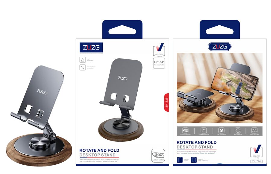 ZH-Z26 Foldable Plug All-Metal Phone Mount with 360° Rotation, Rotatable