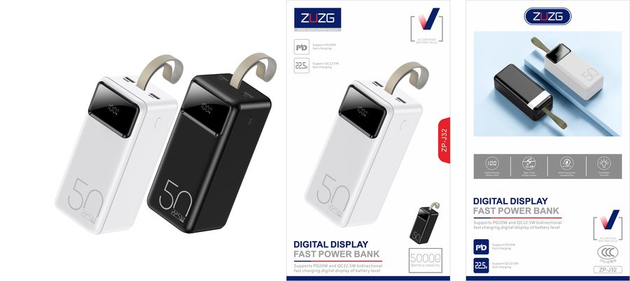 ZP-J32 50000 mAh Digital Display Fast Charging Power Bank
